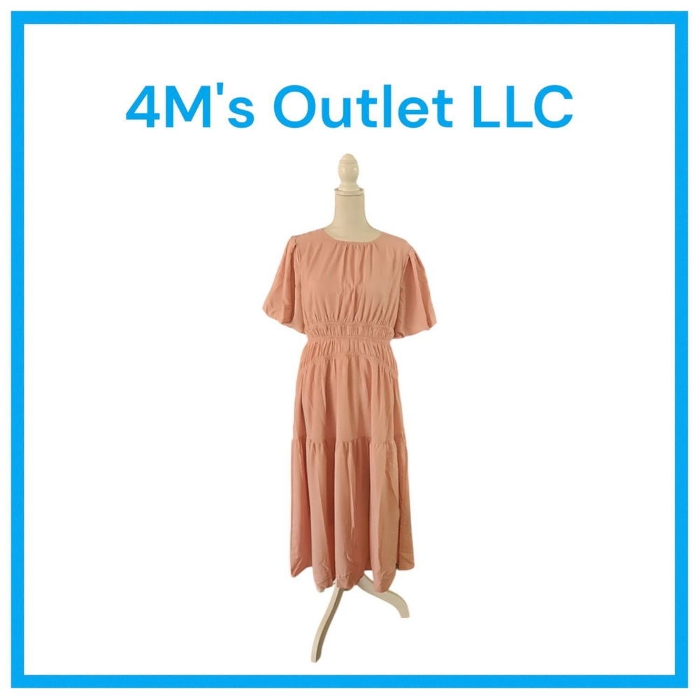 Elegant Peach Midi Dress